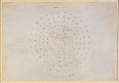 La Divine Comédie, Paradis VII. Deuxième sphère planétaire (ciel de Mercure) : Béatrice initie Dante aux questions complexes de la justice divine, du péché originel et de la rédemption par la mort du Christ - Sandro Botticelli