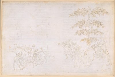 La Divine Comédie, Purgatoire XXIII. Sixième cercle du Purgatoire : la pénitence des gloutons ; rencontre avec Forese Donati - Sandro Botticelli