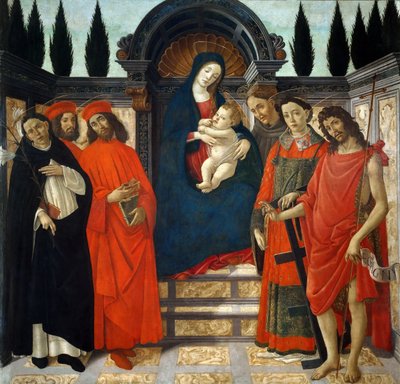 Madone et enfant avec des saints Pala del Trebbio - Sandro Botticelli
