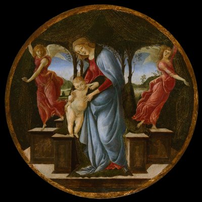 Vierge et Enfant avec deux anges - Sandro Botticelli