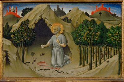 Saint Jérôme pénitent ... - Sano di also Ansano di Pietro di Mencio Pietro