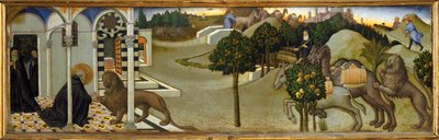 Saint Jérôme retire une épine de la patte du lion ... - Sano di also Ansano di Pietro di Mencio Pietro