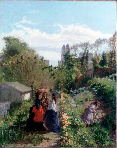 Dames dans un jardin - Sante Bertelli