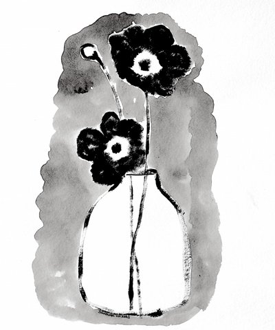 Fleurs sombres dans un vase - Santhosh ch