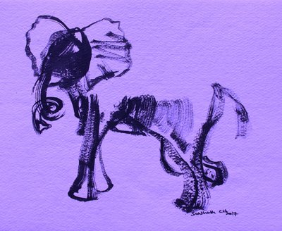 Éléphant violet dynamique - Santhosh ch