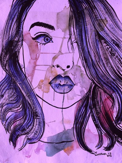 Portrait expressif en violet - Santhosh ch