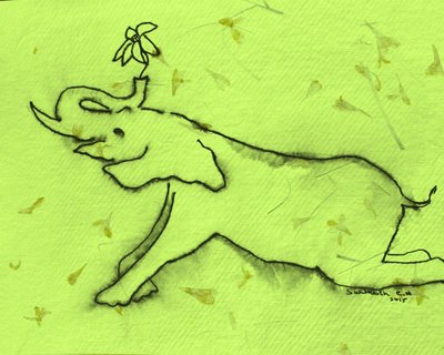 Éléphant joyeux avec une fleur - Santhosh ch