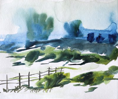 Paysage champêtre brumeux - Santhosh ch