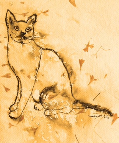 Chat sépia pensif - Santhosh ch
