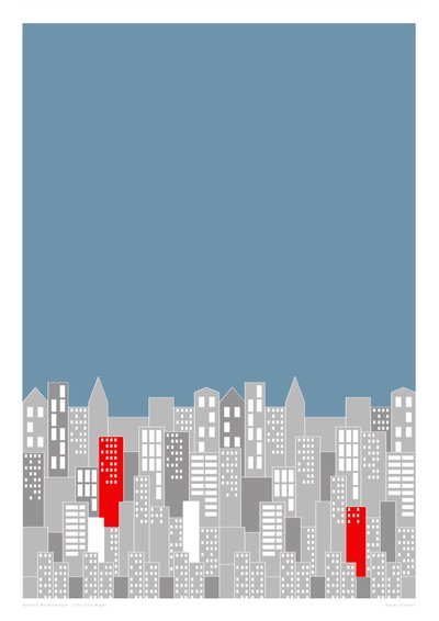 City Fizz Night, 2014 (impression graphique giclée) - Sarah Evans
