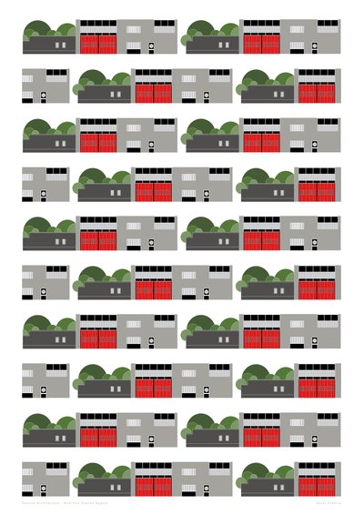 Fire Station Repeat Print, 2014 (giclée graphique) - Sarah Evans