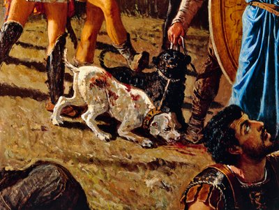Chiens sur le champ de bataille (détail) - Saverio Altamura