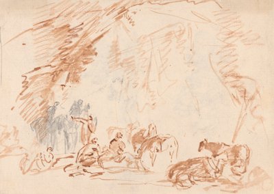 Esquisse grossière de figures et de chevaux - Sawrey Gilpin