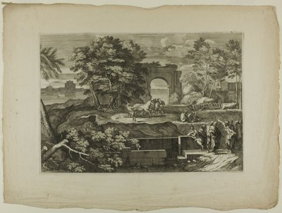 Le Christ et ses disciples avec une arche triomphale au loin - Sébastien Bourdon