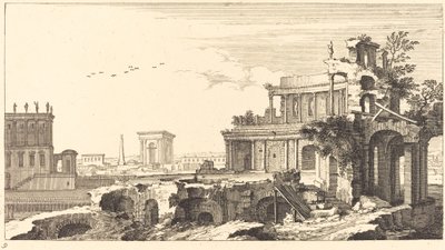 Paysage avec ruines classiques - Sébastien  Le Clerc I