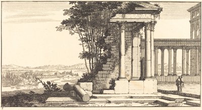 Paysage avec ruines classiques - Sébastien  Le Clerc I