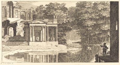 Paysage avec Ruines de Temple et Étang - Sébastien  Le Clerc I