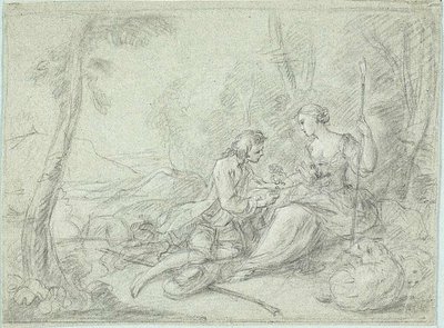 Berger et bergère - Sébastien Le Clerc the Younger