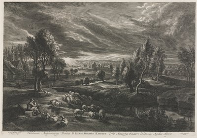 Paysage avec berger jouant de la flûte - Schelte Adams Bolswert