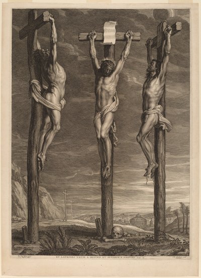 Christ crucifié entre deux voleurs - Schelte Adams Bolswert after Sir Peter Paul Rubens
