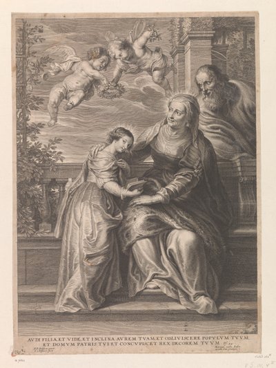 Marie avec ses parents Anne et Joachim - Schelte Adamsz. Bolswert