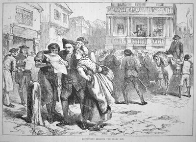 Les Bostoniens lisant le Stamp Act - School American