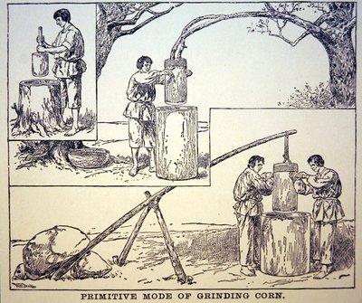 Méthode primitive de broyage du maïs - School American