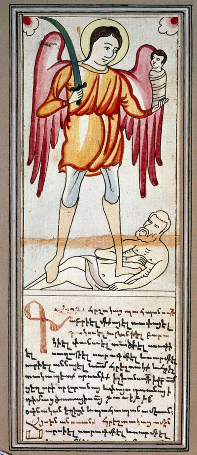 Représentation de Saint Michel. Miniature d