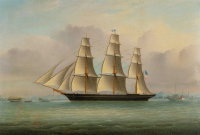 Clipper Ship "Sea Witch" (huile sur toile) - School Chinese