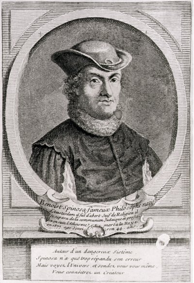Portrait de Baruch ou Benedict Spinoza (1632-77), philosophe néerlandais (gravure) - School Dutch
