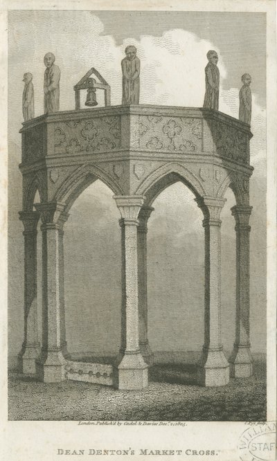 Lichfield - Place du Marché : gravure, nd [c 1805] (impression) - School English