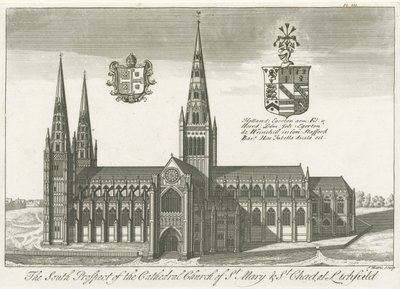 Cathédrale de Lichfield - Vue sud (gravure) - School English