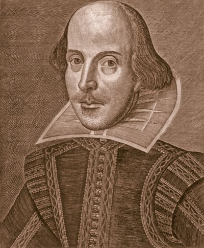 Portrait de William Shakespeare, gravé par Martin Droeshout - School English