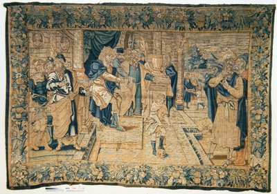 Moïse debout sur la couronne du pharaon - School Flemish