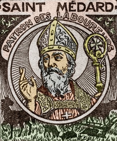 Portrait de Saint Médard, Medardus, évêque de Noyon, extrait de l