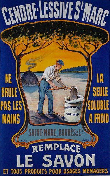 Affiche pour la poudre à laver Saint-Marc Barres - School French