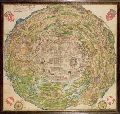 Carte circulaire de Vienne pendant le siège turc - School German