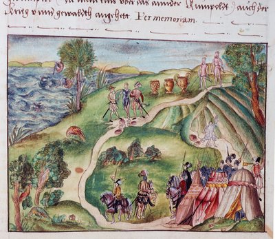 Paysage vénézuélien avec un campement espagnol, d