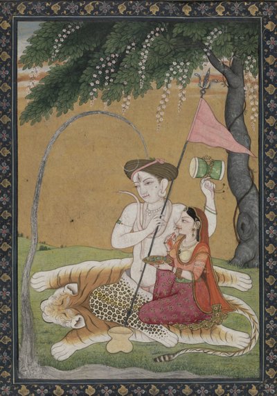 Shiva et Parvati sur Peau de Tigre, vers 1800 - School Guler