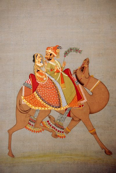 Peinture miniature sur papier, Dhala Maru, Rajasthan, Inde - School Indian