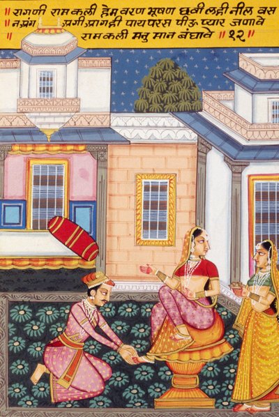 Miniature sur papier, Ragini Ramkalee, école de Nathdwara - School Indian