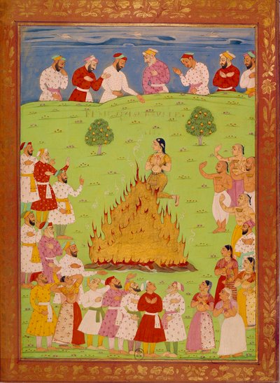Femme de radja jasingle se sacrifiant au cœur du shah alem. Miniatures indiennes et persanes dans Histoire de l
