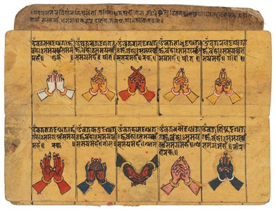 Un Manuscrit Thyasapu avec Illustrations Iconographiques de Mudras, Népal - School Nepalese