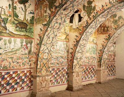 Fresques de chapelle représentant des scènes religieuses et de la vie quotidienne (fresque) - School Peruvian