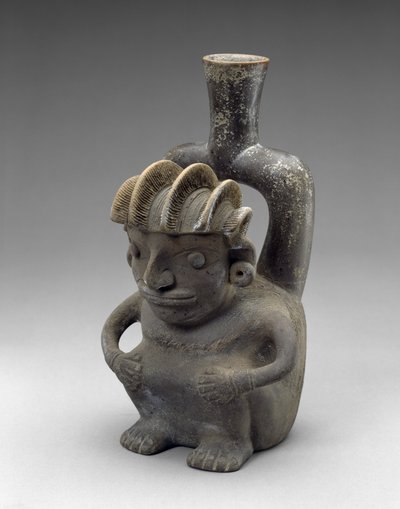 Vase avec un homme assis, Cupisnique - School Peruvian