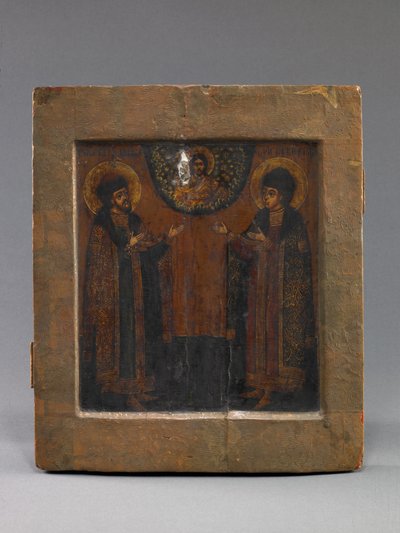Saints Boris et Gleb, début du 18e siècle (tempera et papier sur bois) - School Russian