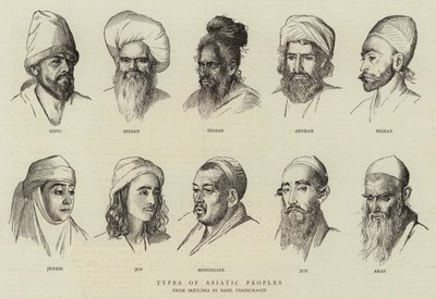 Types de peuples asiatiques (gravure) - School Russian