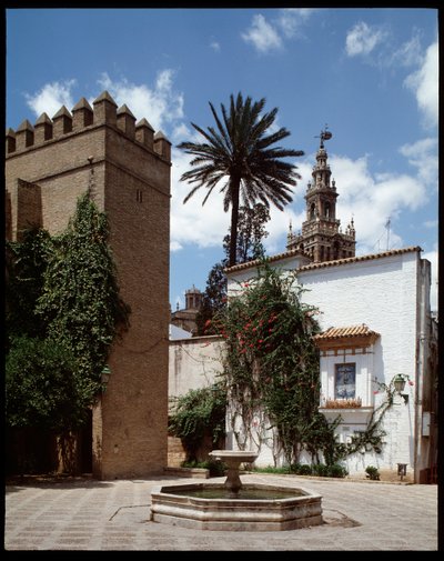 Art almohade : vue de la Giralda, ancien minaret converti en clocher - School Spanish