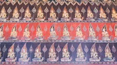Peintures murales dans la chapelle Buddhaisawan, palais de Wang Na - School Thai