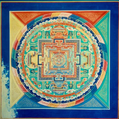 Mandala de Sarvavid Vairocana, plafond du palais du Potala à Lhassa, Tibet - School Tibetan